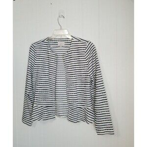LOFT Cardigan Blazer Womens  Medium Nautical Office Career Striped